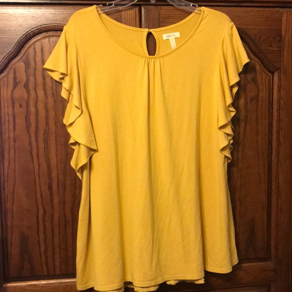 Matilda Jane Tops - Matilda Jane | Mustard Lace Ruffled Blouse Large